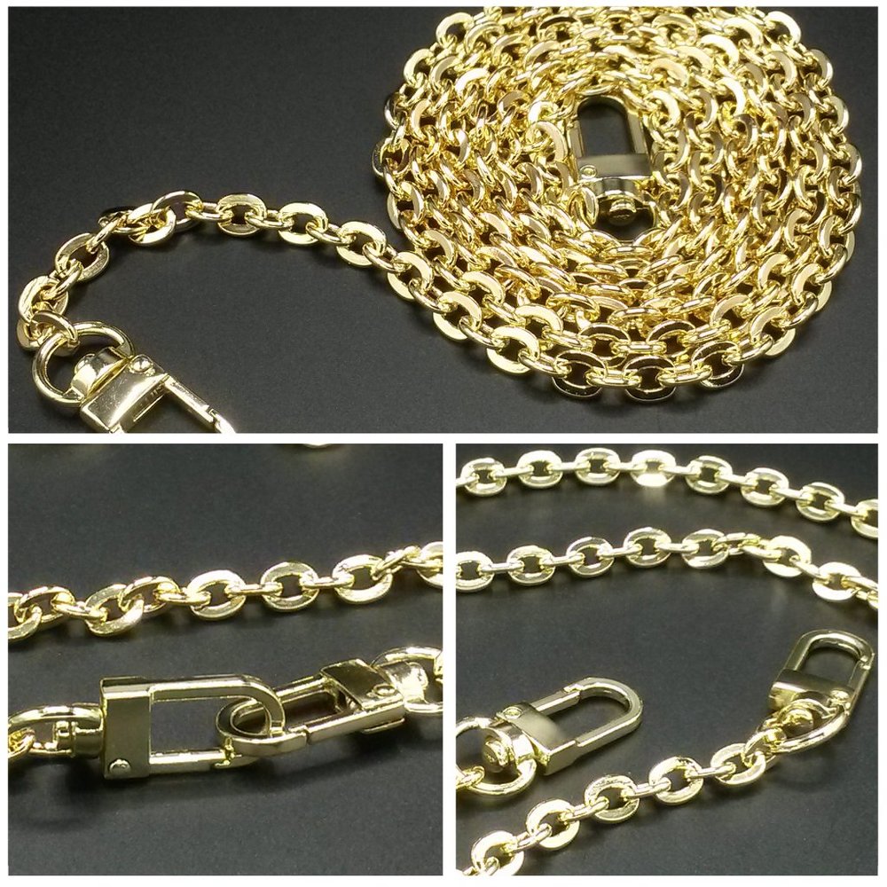 Gold Oval Crossbody Chain For LV D&B Clutch Purse